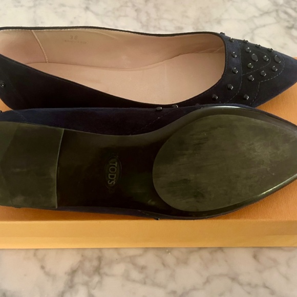 TODS blue studded ballerina flats - Picture 11 of 12
